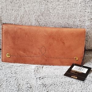 Frye Campus Rivet Small Wallet, Saddle